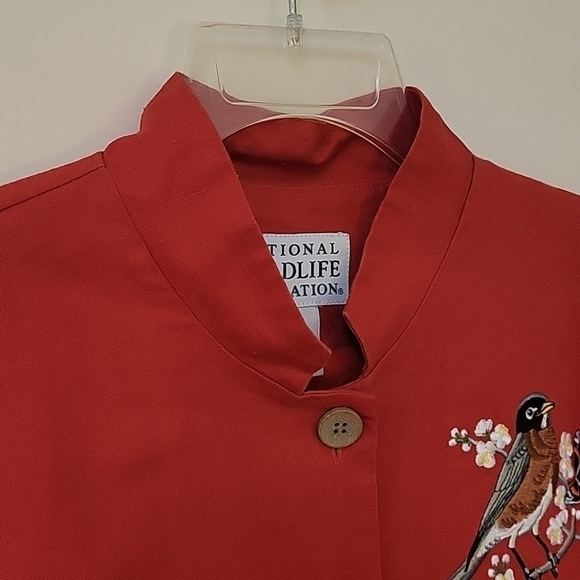 VTG NATIONAL WILDLIFE FEDERATION Mandarin Collar Nehru Topper Novelty Shacket - Picture 7 of 8